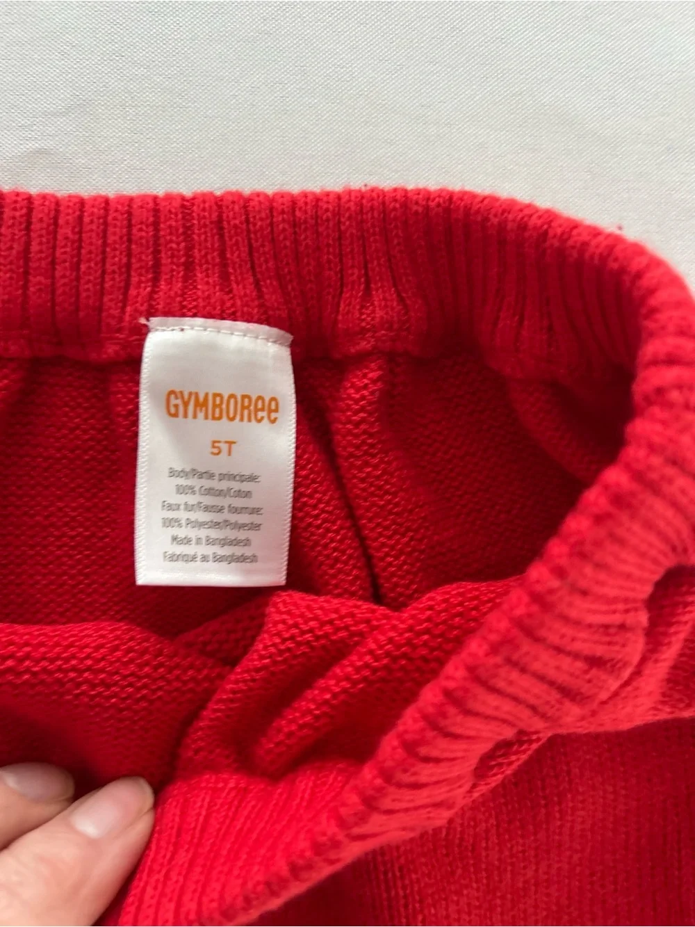 Gymboree Red Knit Holiday Express Sweater skirt fur trim Christmas